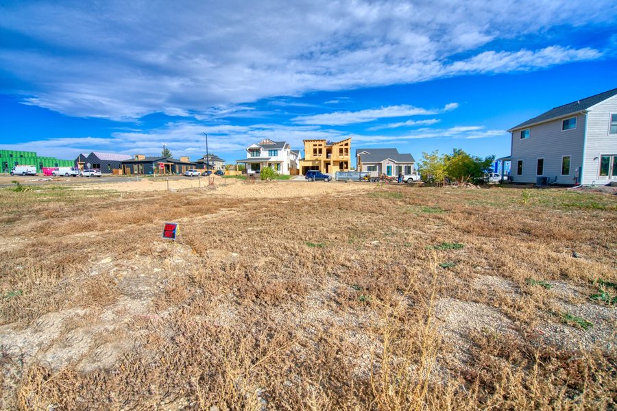 Aerial view of the buildable lot at 110 W William Street, Old Town Superior, Colorado