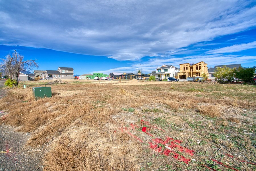 Aerial view of the buildable lot at 110 W William Street, Old Town Superior, Colorado