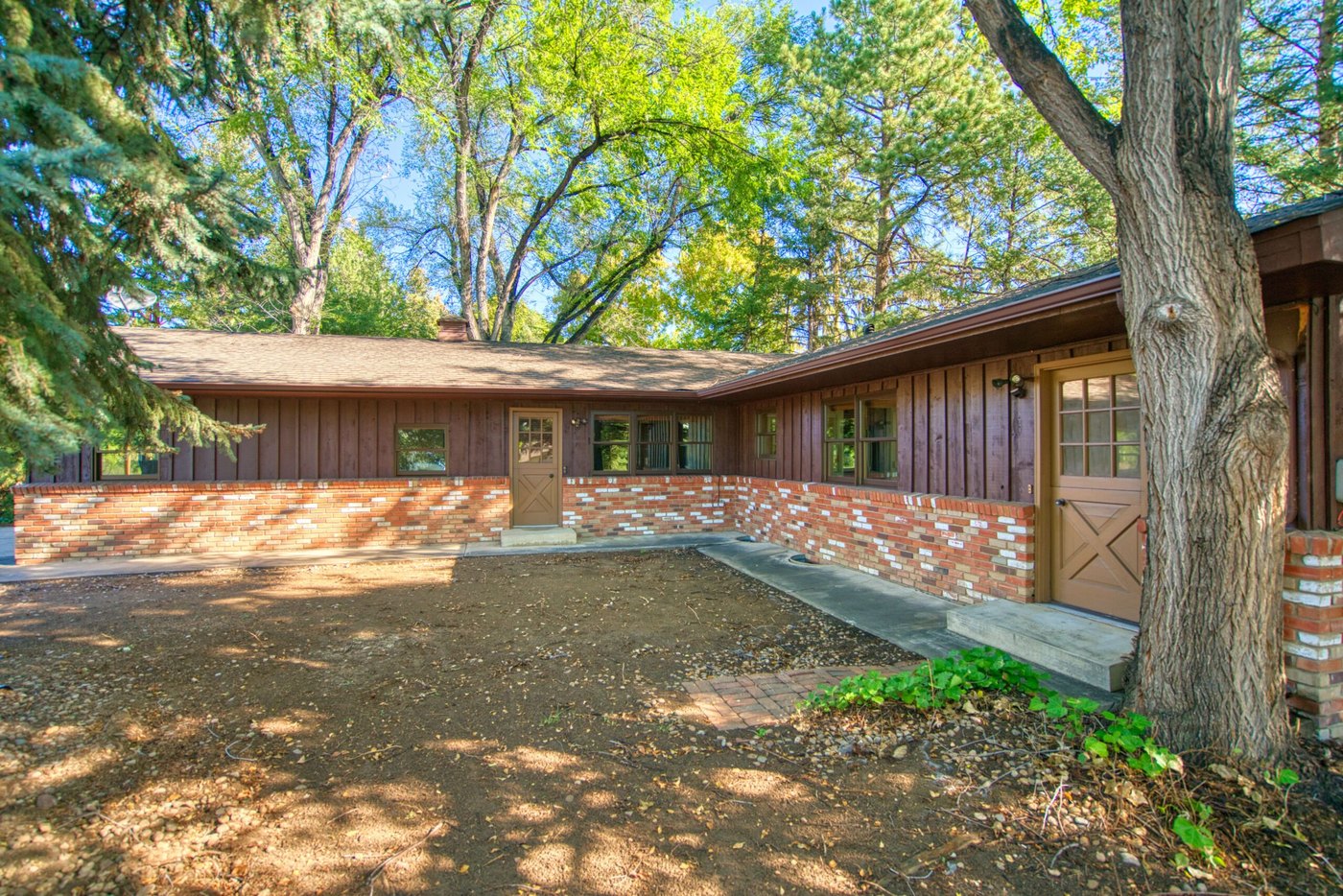 Front exterior of the one-owner home at 5511 Pioneer Road, Boulder, Colorado